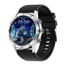 Smart Dual Display Analog Digital Call Watch - Silver Silicone