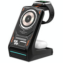 3 In 1 Wireless Charger For Mobile Phone And Earphones - Orange