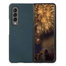 For Samsung Galaxy Z Fold4 5G Litchi Texture Case - Two Tone - Green