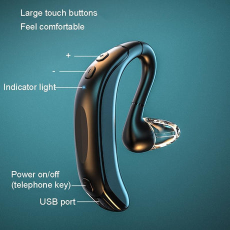 Business Bluetooth Earphones - Left / Right Rotation - Grey