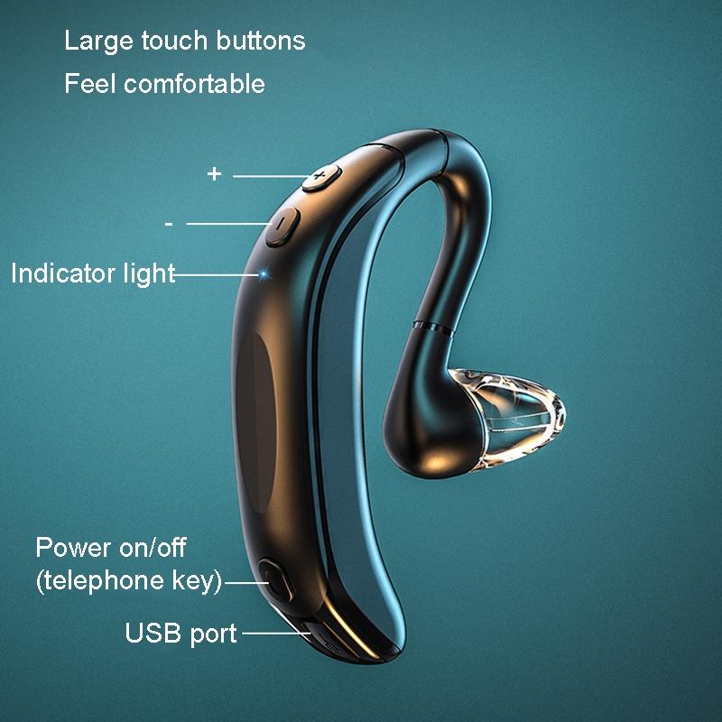 Business Bluetooth Earphones - Left / Right Rotation - Grey