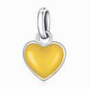 925 Sterling Silver Heart Pendant For Diy Bracelets & Necklaces - Purple