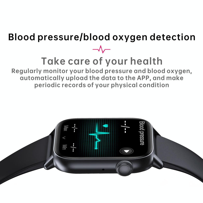 1.83 Inch Bt5.2 Smart Sport Watch Support Sleep / Heart Rate / Blood Oxygen / Temperature / Blood Pressure Health Monitor - Black + Grey