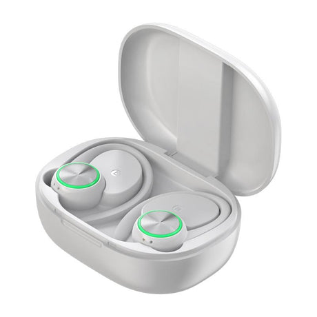 Wireless Bluetooth Earphones with Charging Bin and Digital Display - Skin Colour