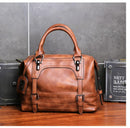 Soft Faced Casual Handbag - Large Diagonal Shoulder Bag - Grey