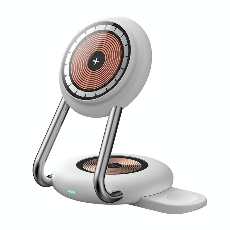 15W 3 In 1 Transparent Magnetic Wireless Charger - Blue