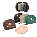 Large Capacity Semicircular Embroidery Id Card Holder - Green