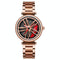 Stylish Steel Band Quartz Watch for Couples - Silver Red