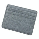 Lychee Pattern Mini Card Holder Multi Card Slots Ultra Thin Coin Purse - Beige