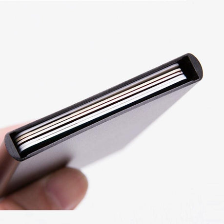Automatic Eject Rfid Blocking Aluminum Card Wallet - Silver