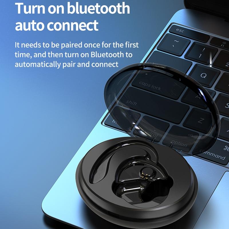 Wireless Bluetooth Earphones with Charging Case - F8 - Green Single Ear