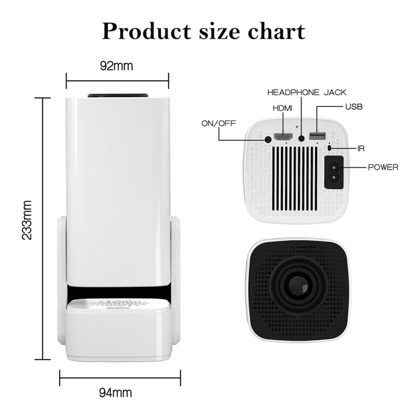 Portable Android 11 Wifi Projector - 720P Home Use