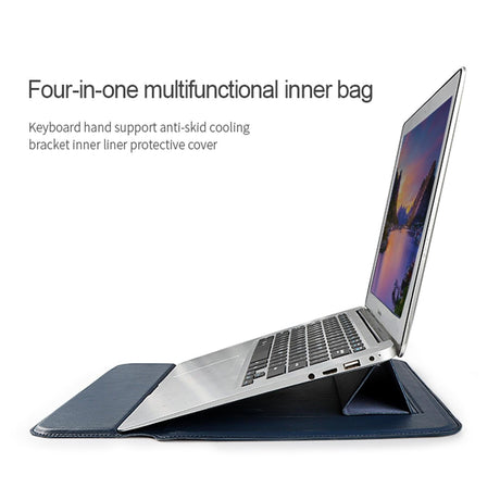 13.3 Inch Multifunctional Notebook Liner Bag in Pu Material - Silver Gray