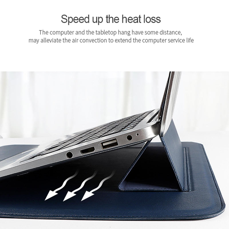 13.3 Inch Multifunctional Notebook Liner Bag in Pu Material - Silver Gray