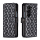 For Samsung Galaxy Z Fold4 5G Samsung Fold 4 Diamond Lattice Wallet Case - Sleek And Stylish - Green