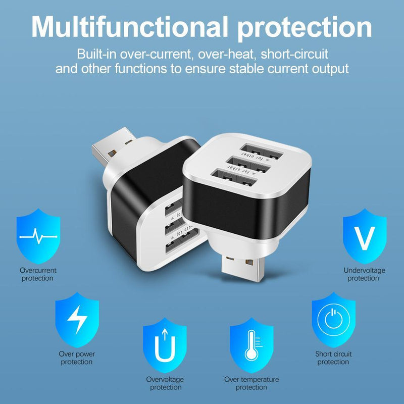 3-Port Usb 2.0 Hub Expander - Blue