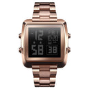 Vintage Gold Steel Square Watch - Waterproof & Luminous - Silver