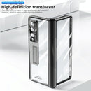 For Samsung Galaxy Z Fold4 5G Magnetic Phone Case With Holder - Plating Finish - Silver