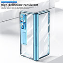 For Samsung Galaxy Z Fold4 5G Magnetic Phone Case With Holder - Plating Finish - Silver