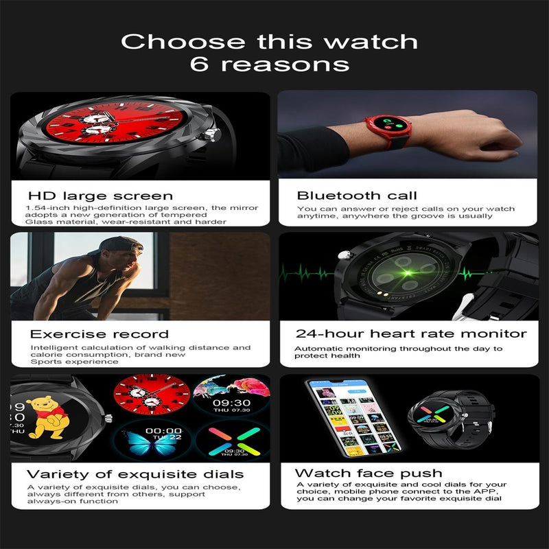 Smart Watch With Bluetooth Call And Health Monitoring - Ip67 Waterproof - Gray