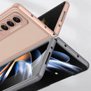 For Samsung Galaxy Z Fold4 5G Leather Case With Stand - Ultra Thin - Gold