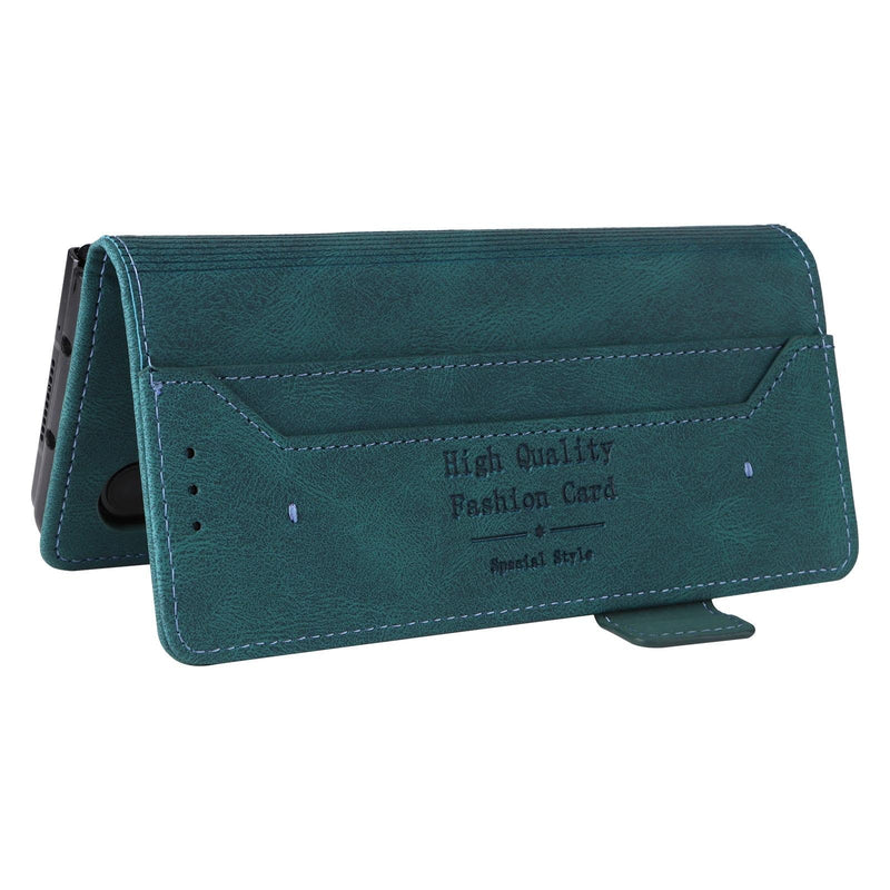 For Samsung Galaxy Z Fold4 5G Leather Flip Case With Magnetic Clasp - Green