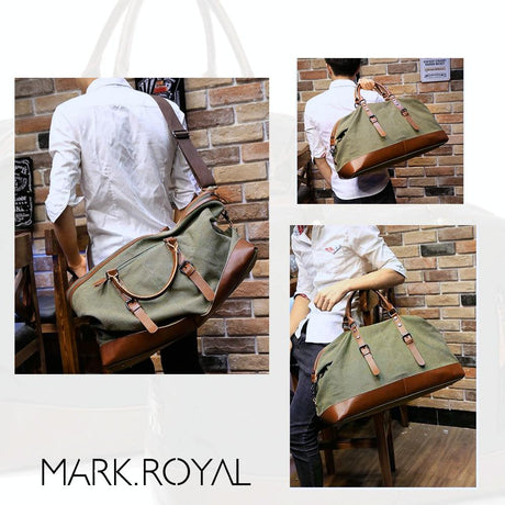 Men Leather Duffel Bag for Carry-on Travel - Coffee