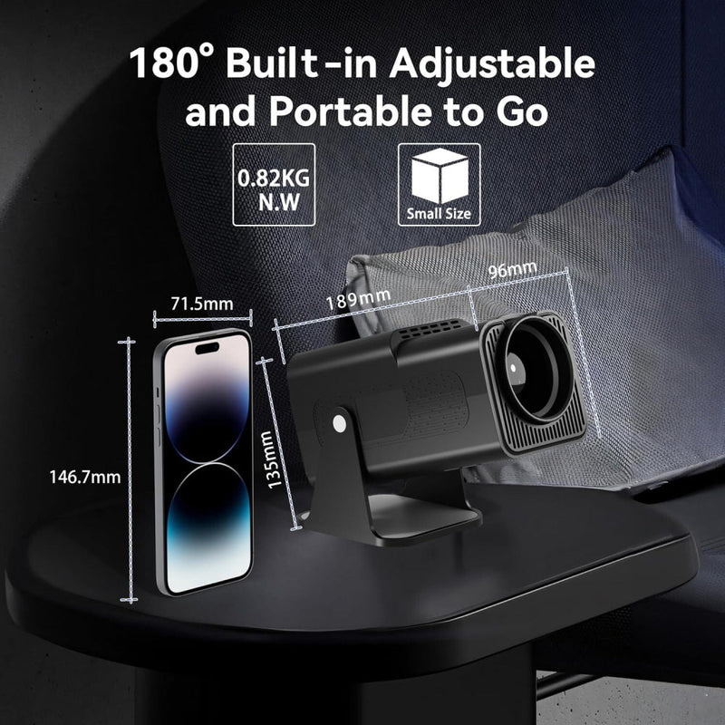 Portable 4K Android 12.0 Mini Wifi Projector For Home Use