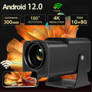 Portable 4K Android 12.0 Mini Wifi Projector For Home Use