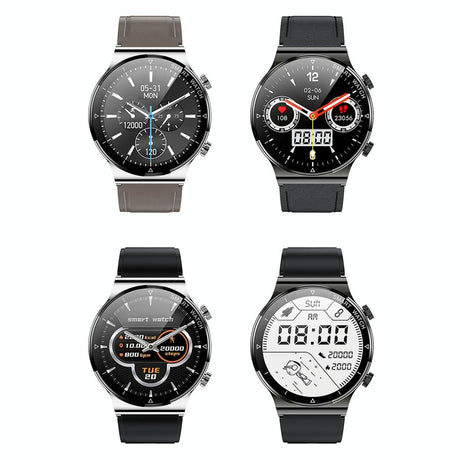 1.32 Inch Heart Rate Sleep Monitoring Smart Watch - Silver Leather