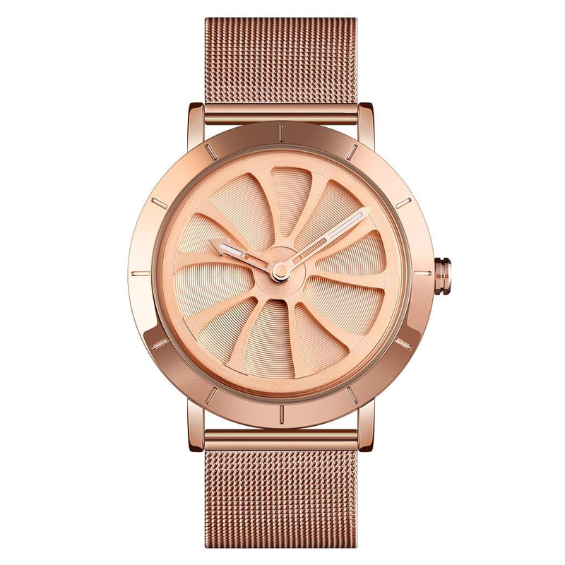 Stylish Skeleton Dial Waterproof Men Watch with Mesh Strap - White
