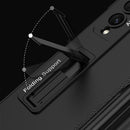 For Samsung Galaxy Z Fold4 5G Foldable Magnetic Flip Case With Holder & Pen Slot - Gkk - Black