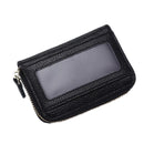 Multi Position Zipper Organ Card Holder Versatile Business Accessory - Black