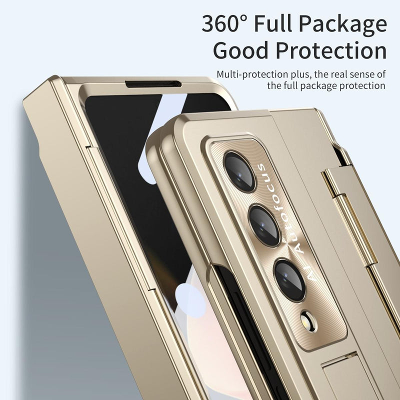 For Samsung Galaxy Z Fold4 5G Folding Case With Integrated Hinge - Black