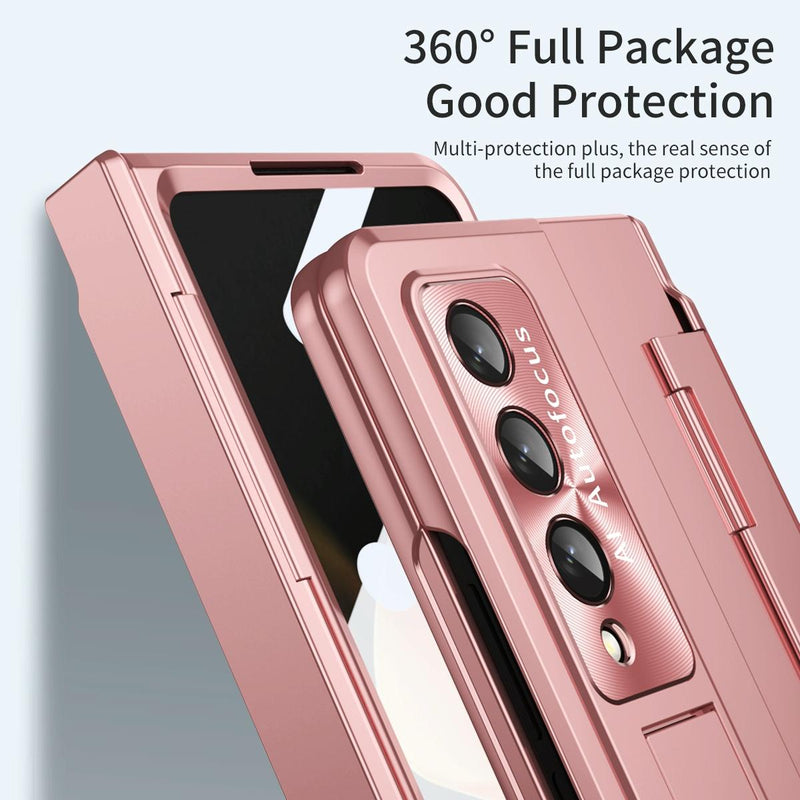 For Samsung Galaxy Z Fold4 5G Folding Case With Integrated Hinge - Black