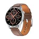 1.32 Inch Heart Rate Monitoring Smart Watch With Payment Function - Silver Leather