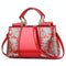 Shiny Leather Handbag With Single-Sided Embroidery - Rice-White