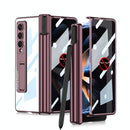For Samsung Galaxy Z Fold4 5G Magnetic Privacy Case - Foldable - Silver