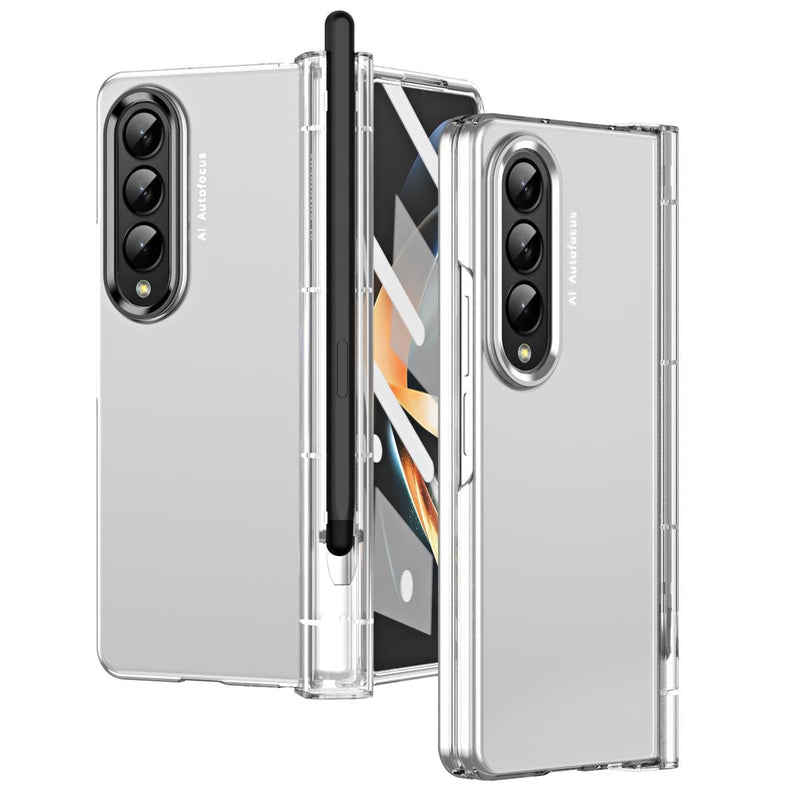 For Samsung Galaxy Z Fold4 5G Samsung Fold 4 Hinge Flip Case - Two Tone Contact Lens - Purple