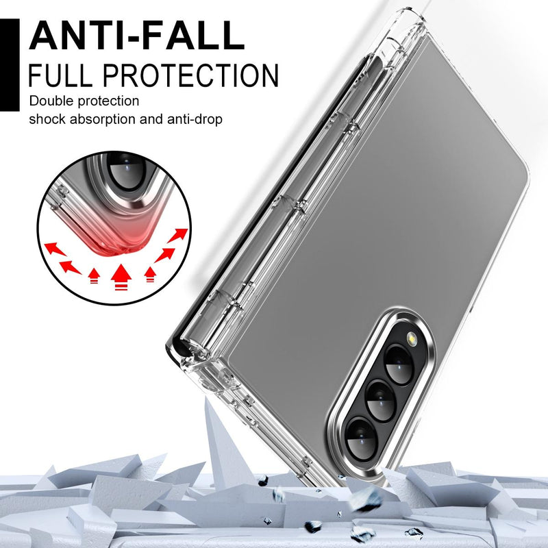For Samsung Galaxy Z Fold4 5G Samsung Fold 4 Hinge Flip Case - Two Tone Contact Lens - Purple