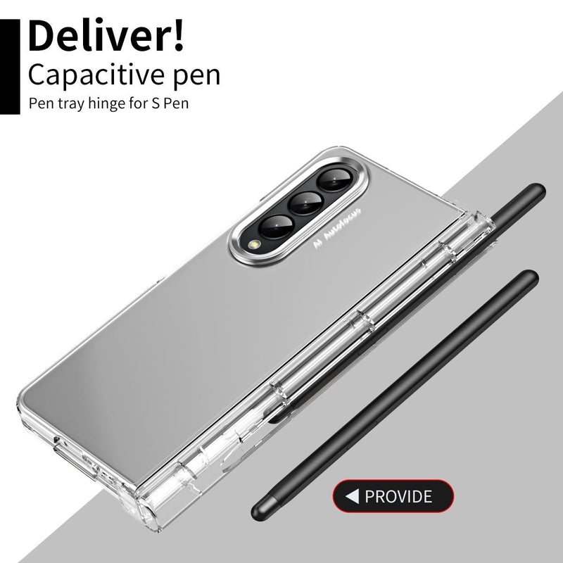 For Samsung Galaxy Z Fold4 5G Samsung Fold 4 Hinge Flip Case - Two Tone Contact Lens - Purple