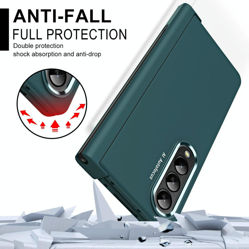 For Samsung Galaxy Z Fold4 5G Samsung Fold 4 Hinge Flip Case - Two Tone Contact Lens - Purple