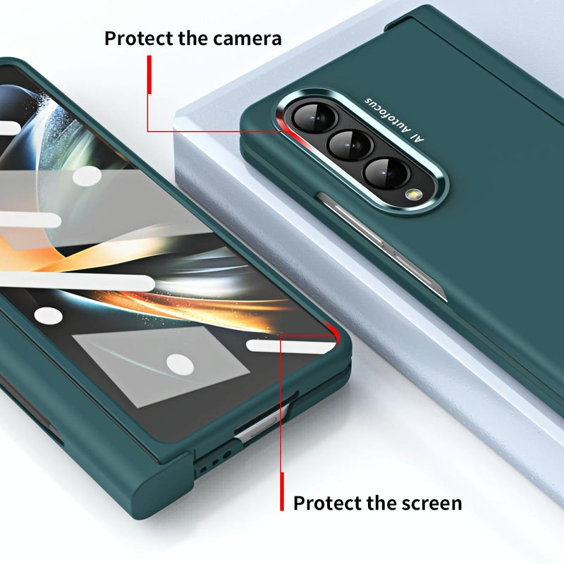 For Samsung Galaxy Z Fold4 5G Samsung Fold 4 Hinge Flip Case - Two Tone Contact Lens - Purple
