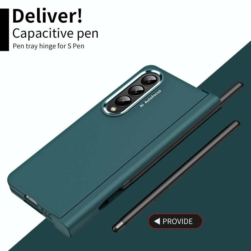 For Samsung Galaxy Z Fold4 5G Samsung Fold 4 Hinge Flip Case - Two Tone Contact Lens - Purple