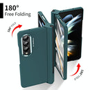 For Samsung Galaxy Z Fold4 5G Samsung Fold 4 Hinge Flip Case - Two Tone Contact Lens - Purple