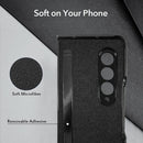 For Samsung Galaxy Z Fold4 5G Litchi Texture Microfiber Case - Black