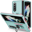 For Samsung Galaxy Z Fold4 5G Shockproof Case With Holder - Pc Tpu - Red + Black