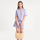 Adjustable Leather Crossbody Bag Large Capacity - Pink
