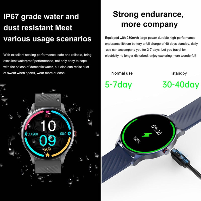 1.43 Inch Amoled Smart Watch With Bt Call & Health Tracking - Blue