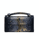 Sequin Snake Print Wrist Bag - Multifunctional Chain Wallet - Black